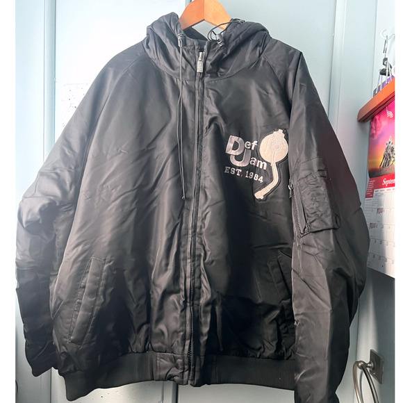 Def Jam University Hooded 3XL Mens Puffer Bomber Jacket Y2K 1984 - Picture 12 of 14